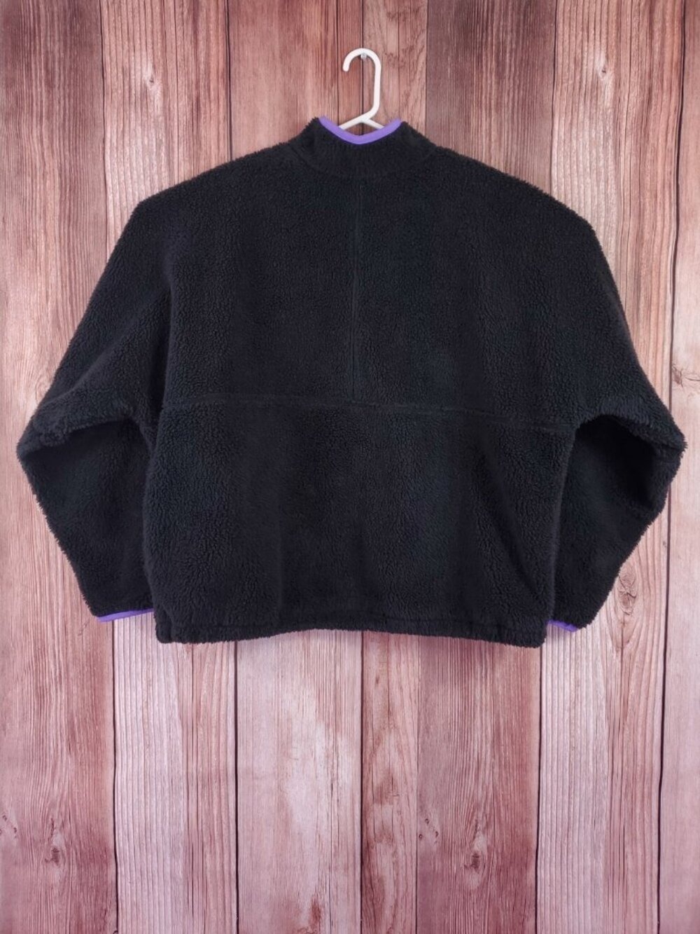 Nike Mens XL Club Fleece Anorak 1/2 Zip Pullover Jacket Black Purple DQ4880-010 - Picture 2 of 15